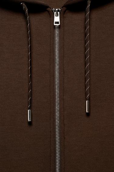 SWEAT À CAPUCHE AVEC CORDONS - Marron de Zara - Image 9
