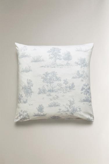 TOILE DE JOUY SATEEN PILLOWCASE - Duck blue by Zara - Image 1