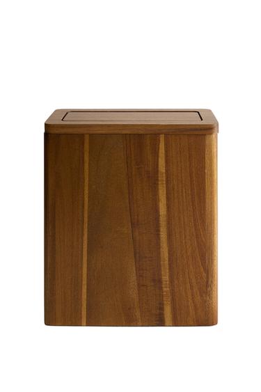 Zara WOODEN BATHROOM CAN WITH INTERIOR FRAME - Light beige