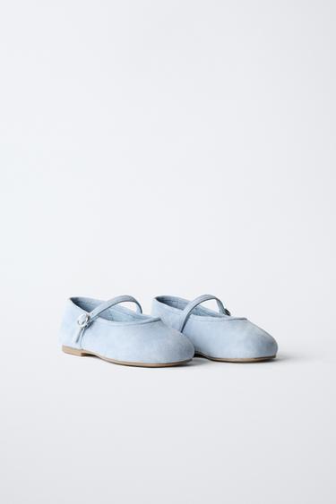 BAILARINA PIEL - Azul de Zara