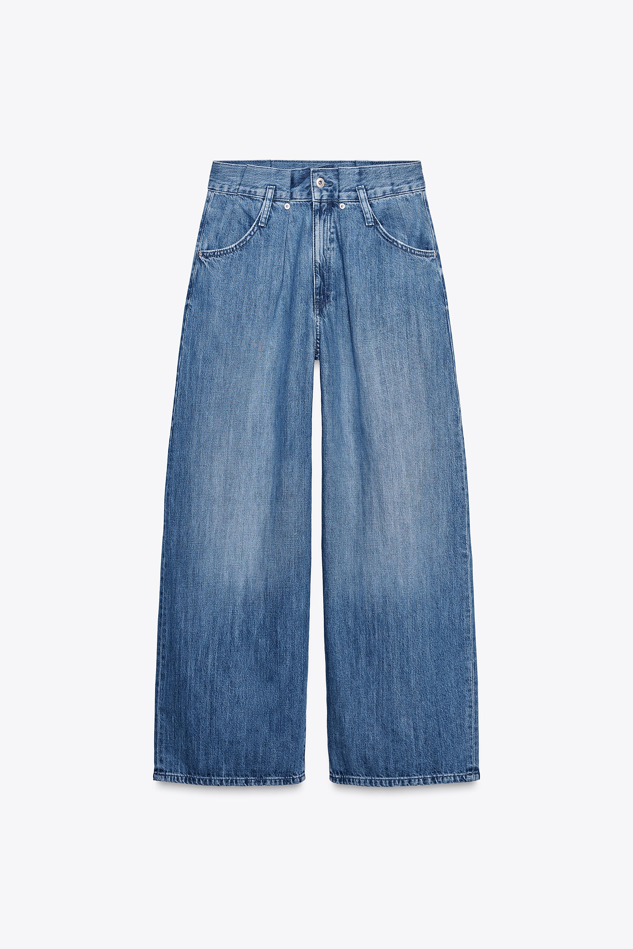 TRF ペーパーバッグ ハイウエストジーンズ - ブルー | ZARA