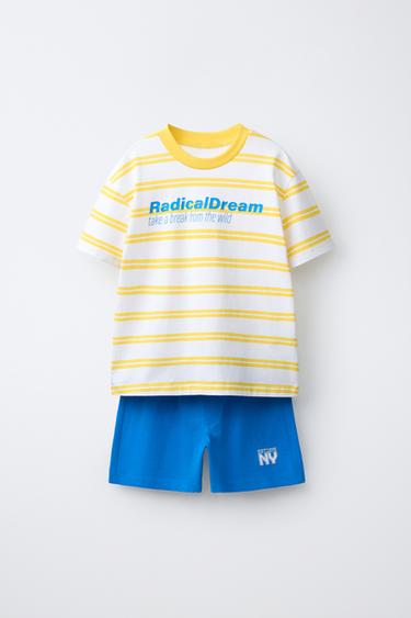 6–14 YEARS / TWO-PACK OF STRIPED AND PLAIN PYJAMAS - Multicoloured by Zara - Image 1
