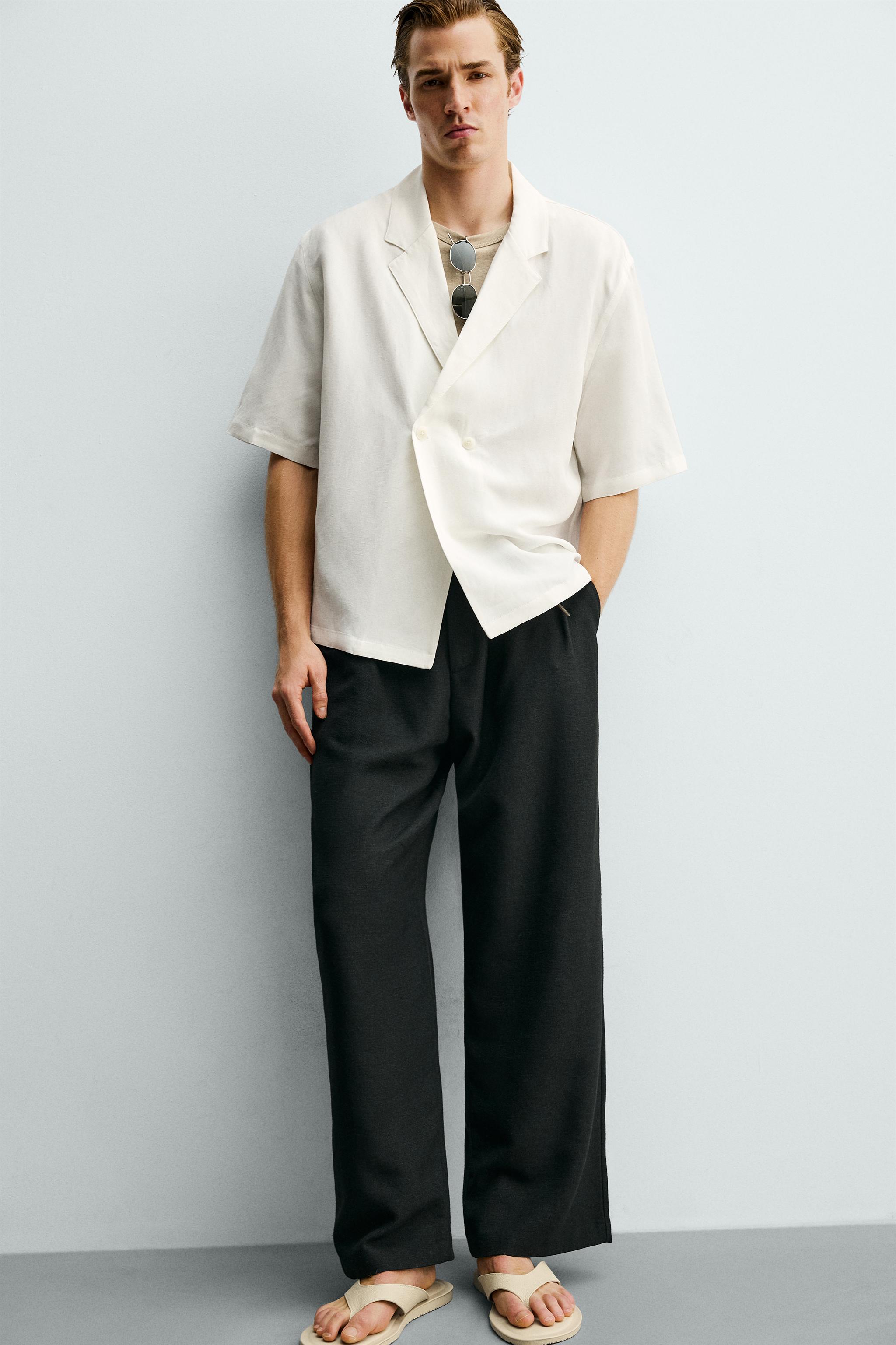 VISCOSE-LINEN KIMONO SHIRT - Oyster-white | ZARA United States