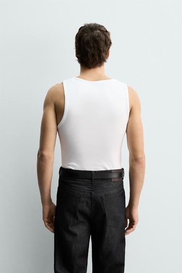 DÉBARDEUR CÔTELÉ BASIQUE - Blanc de Zara - Image 2