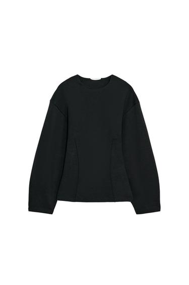 INTERLOCK JUMPER WITH DARTS - Black by Zara