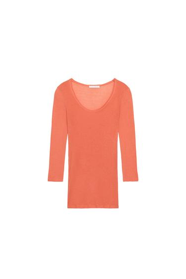 SUPIMA® THREE-QUARTER SLEEVE T-SHIRT - Tangerine by Zara