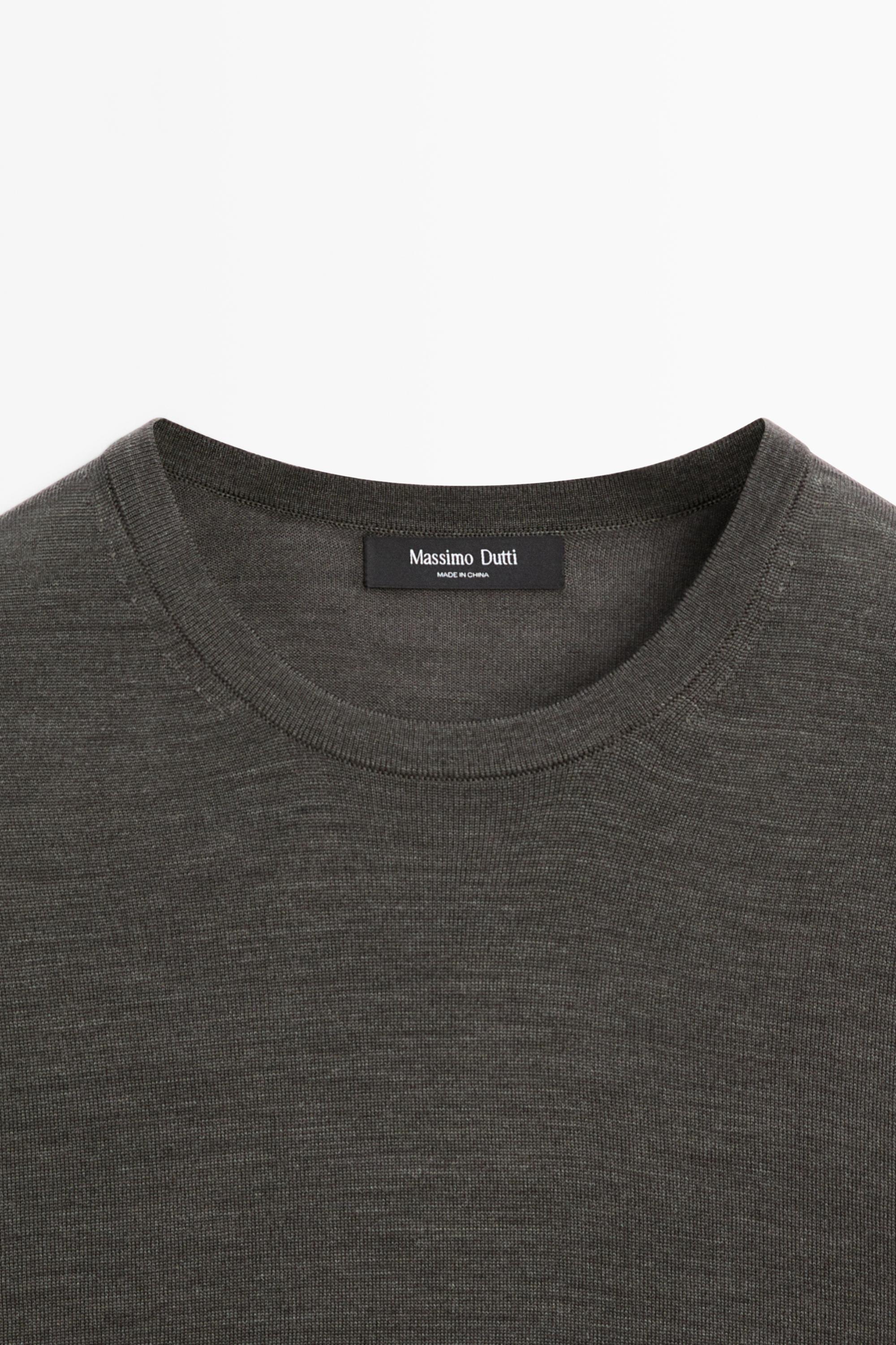 T-shirt en maille de laine mélangée