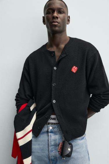 DICE HEARTS PATCH CARDIGAN - Black by Zara - Image 5
