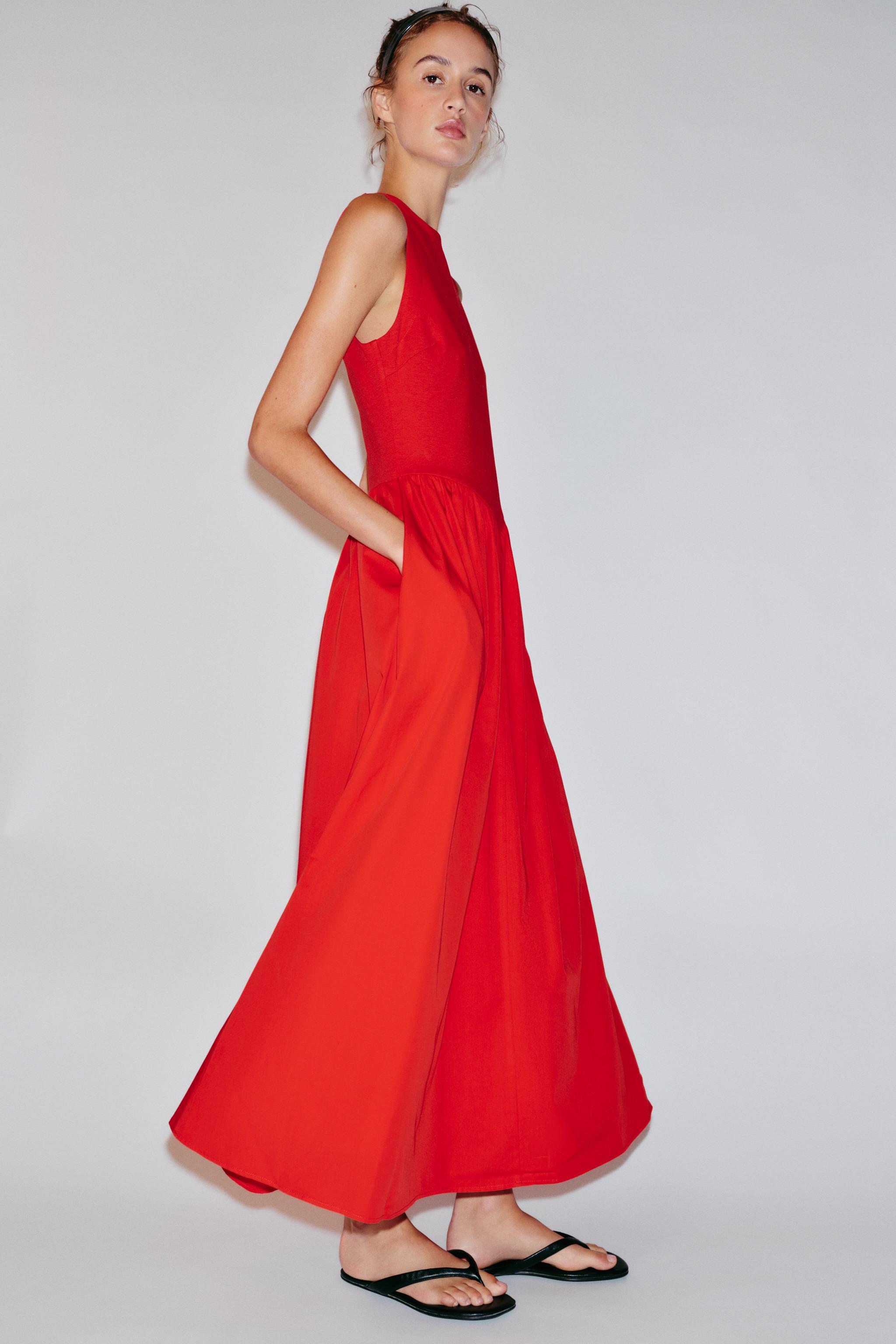 zara red maxi dress satin Suitable for everyday or casual wear Stylish Zara Red Satin Maxi