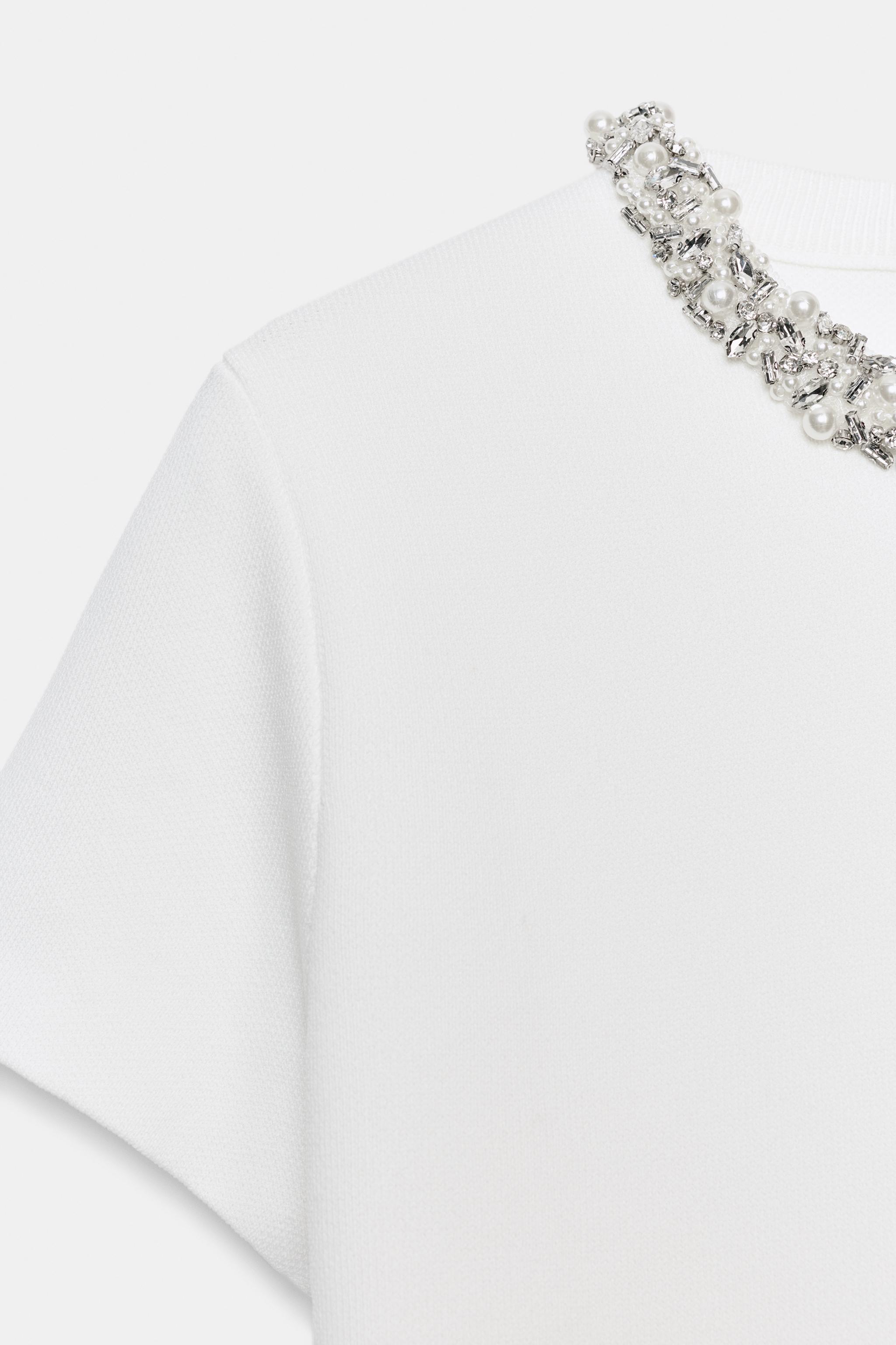 Женские свитеры Zara JEWEL BEAD KNIT TOP — фото 9