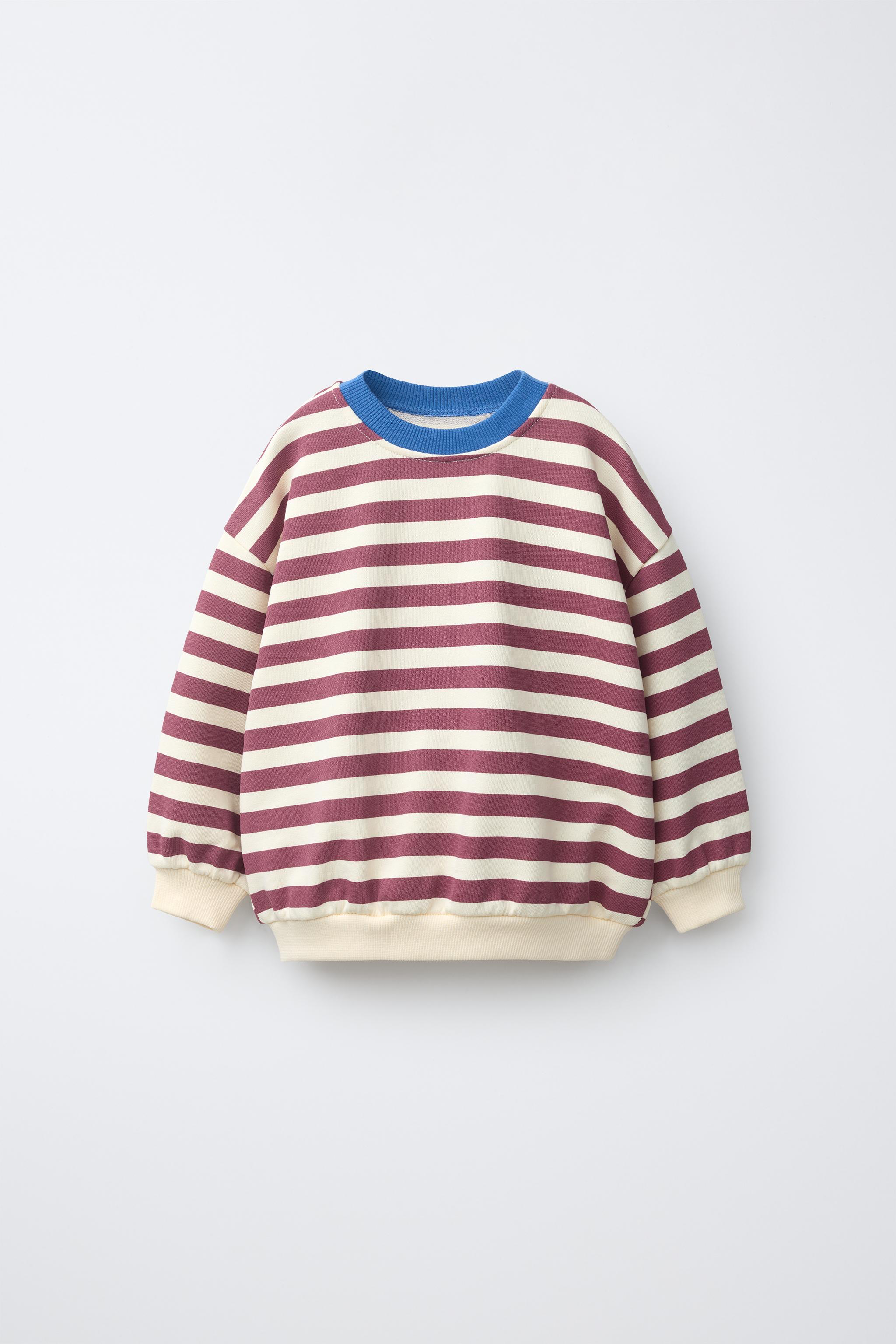 STRIPED PRINT SWEATSHIRT