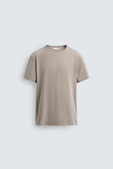 Zara BASIC SLIM FIT T-SHIRT - Light gray