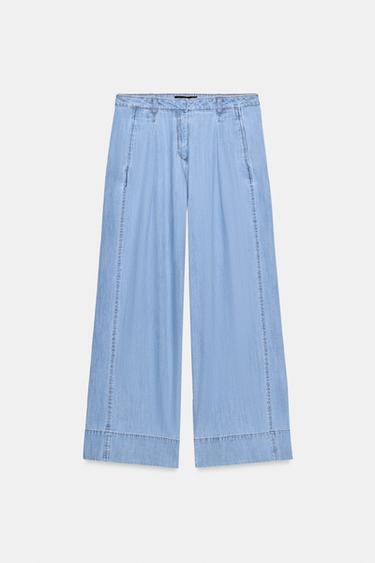 Z1975 WIDE-LEG JEANS WITH PLEATS - Mid-blue by Zara - Image 0