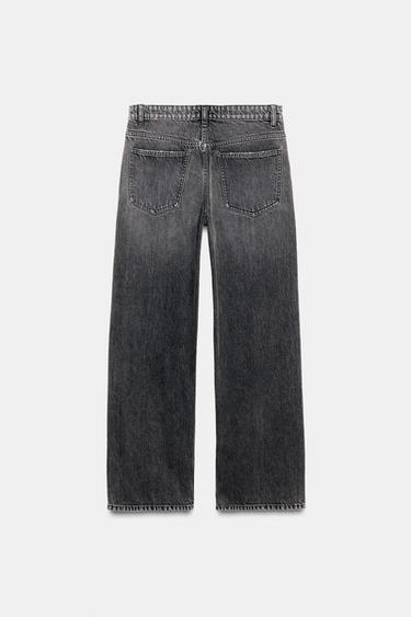 Zara TRF MID-RISE STRAIGHT LEG JEANS - Anthracite grey