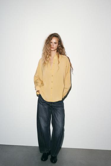OVERSIZE FLOWING SHIRT - Yellow by Zara