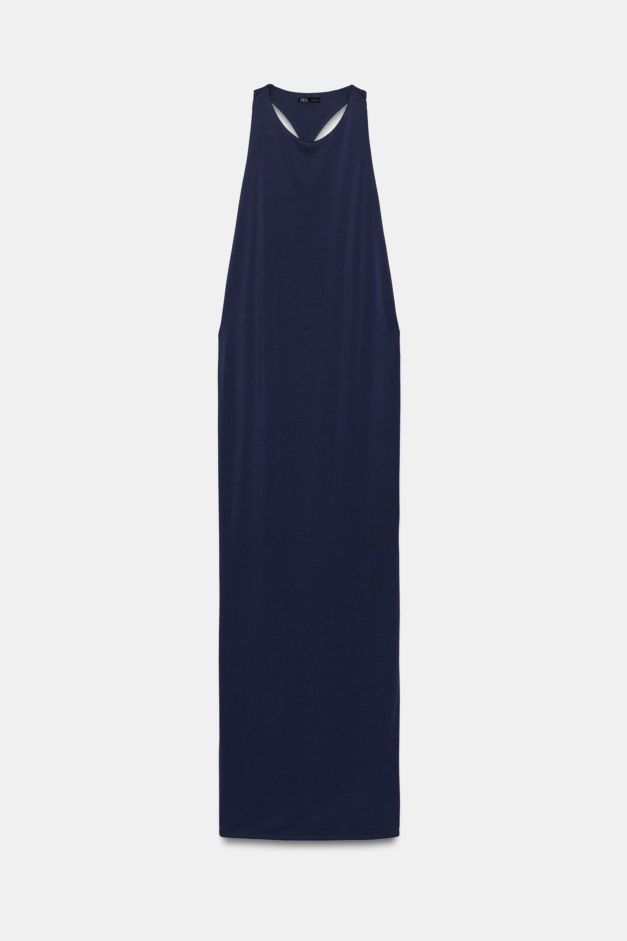 Zara Aplikeli Midi Elbise görsel 5