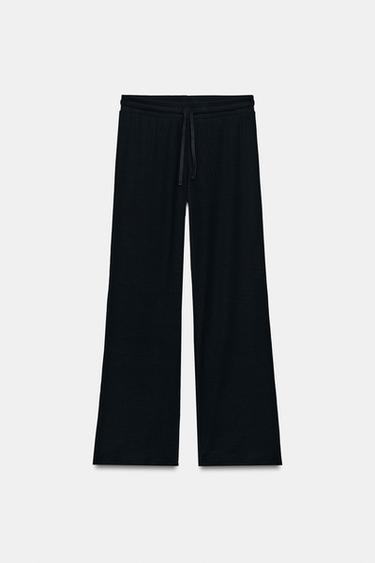 БРЮКИ ПРЯМОГО КРОЯ В РУБЧИК — ЧЕРНЫЙ от Zara