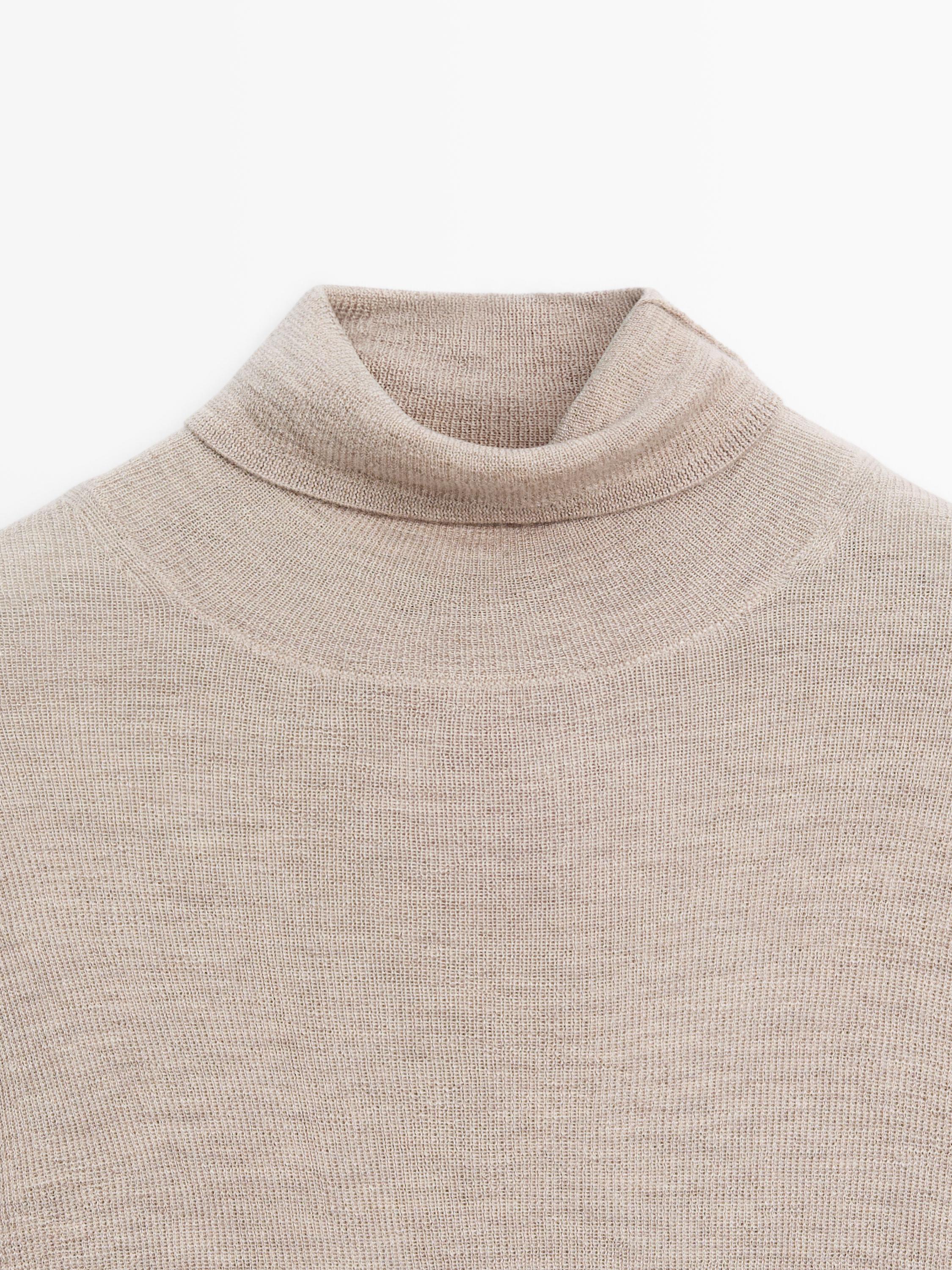 Knit 100% cashmere high neck sweater - LIMITED