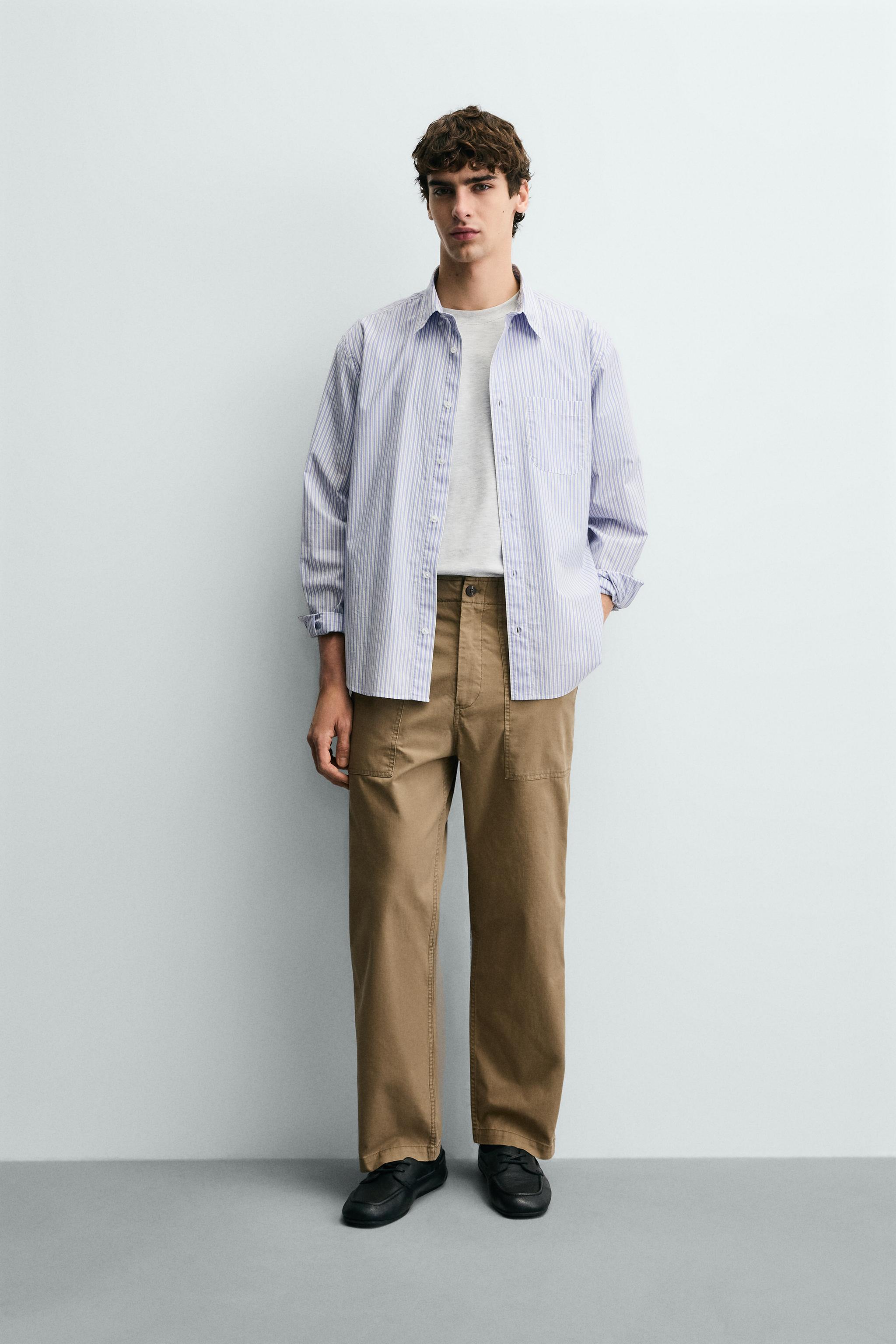 ウォッシュ加工ストレートフィットパンツ - ゴールデンブラウン | ZARA
