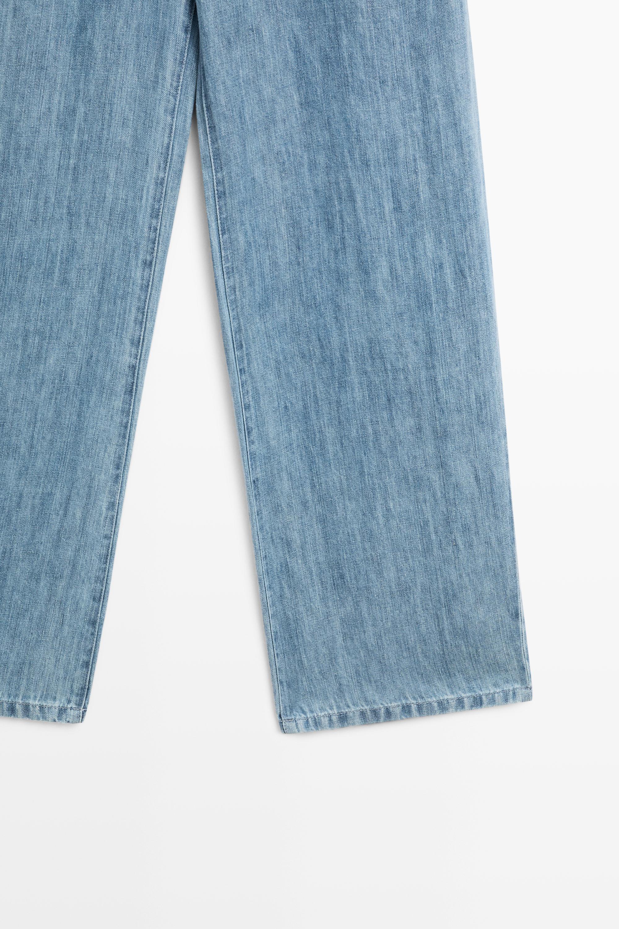 Jean barrel fit taille haute 100 % lin