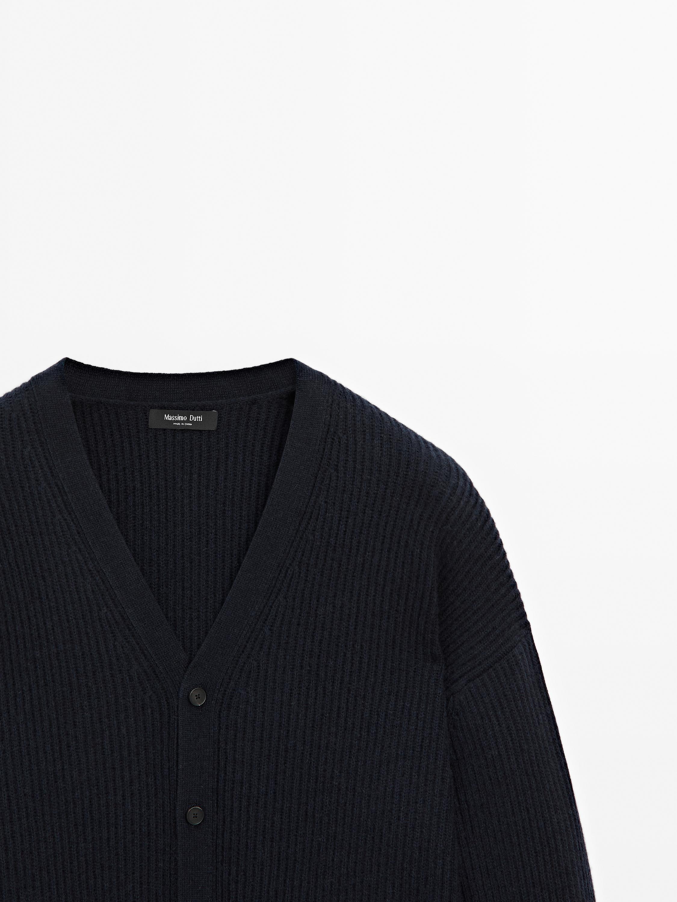 Wool and cashmere knit cardigan