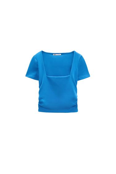 T-SHIRT WITH SIDE GATHERING