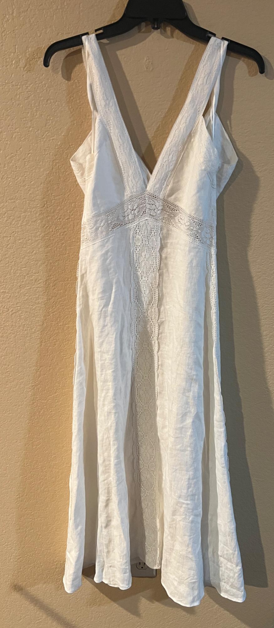 NEW ZARA ZW COLLECTION LONG VNECK SLIP DRESS WHITE 4786/012 NEW - Image 7