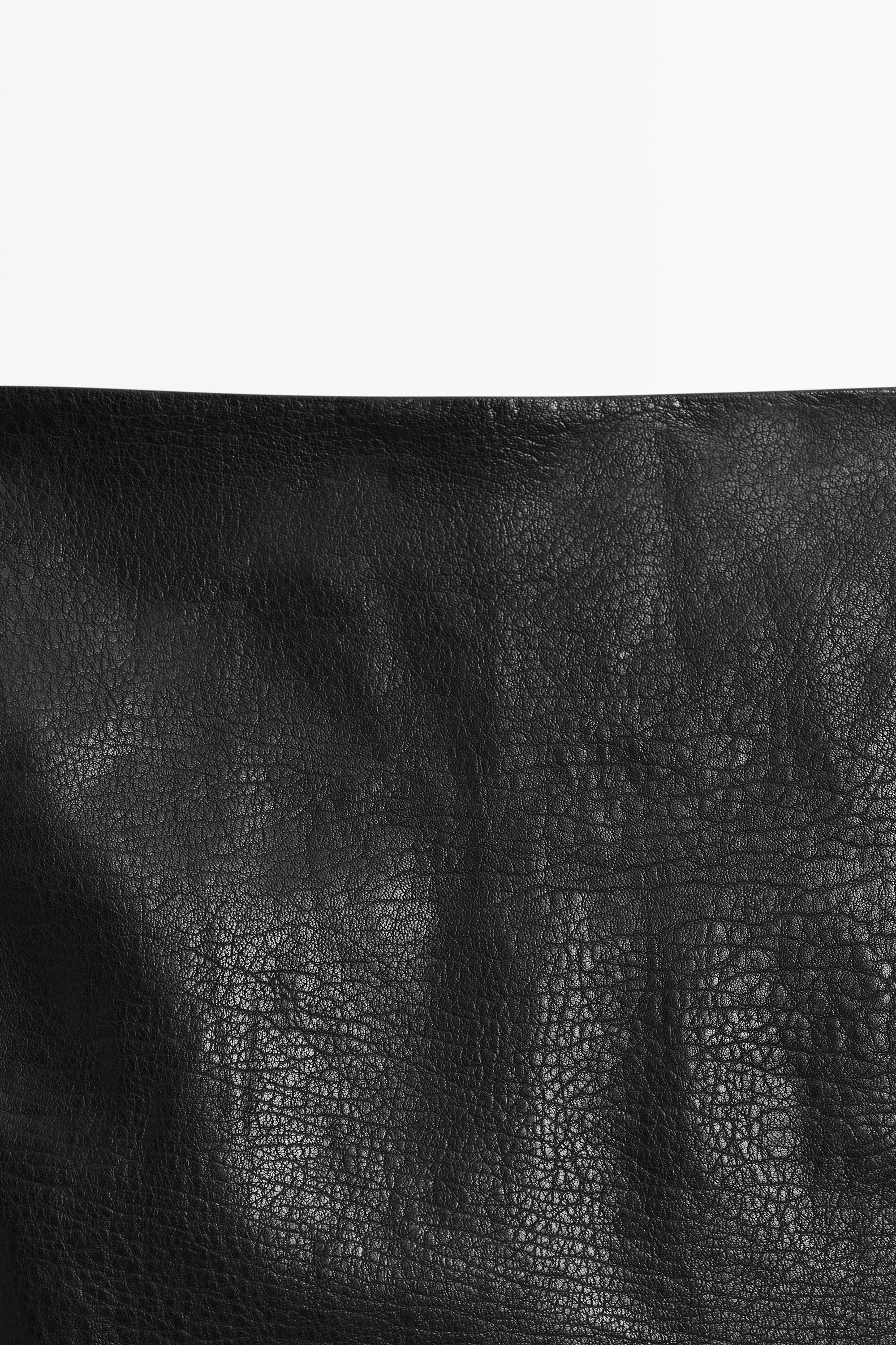 Nappa leather mini skirt