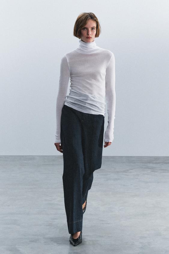 SUPIMA® HIGH NECK T-SHIRT - White by Zara - Image 0