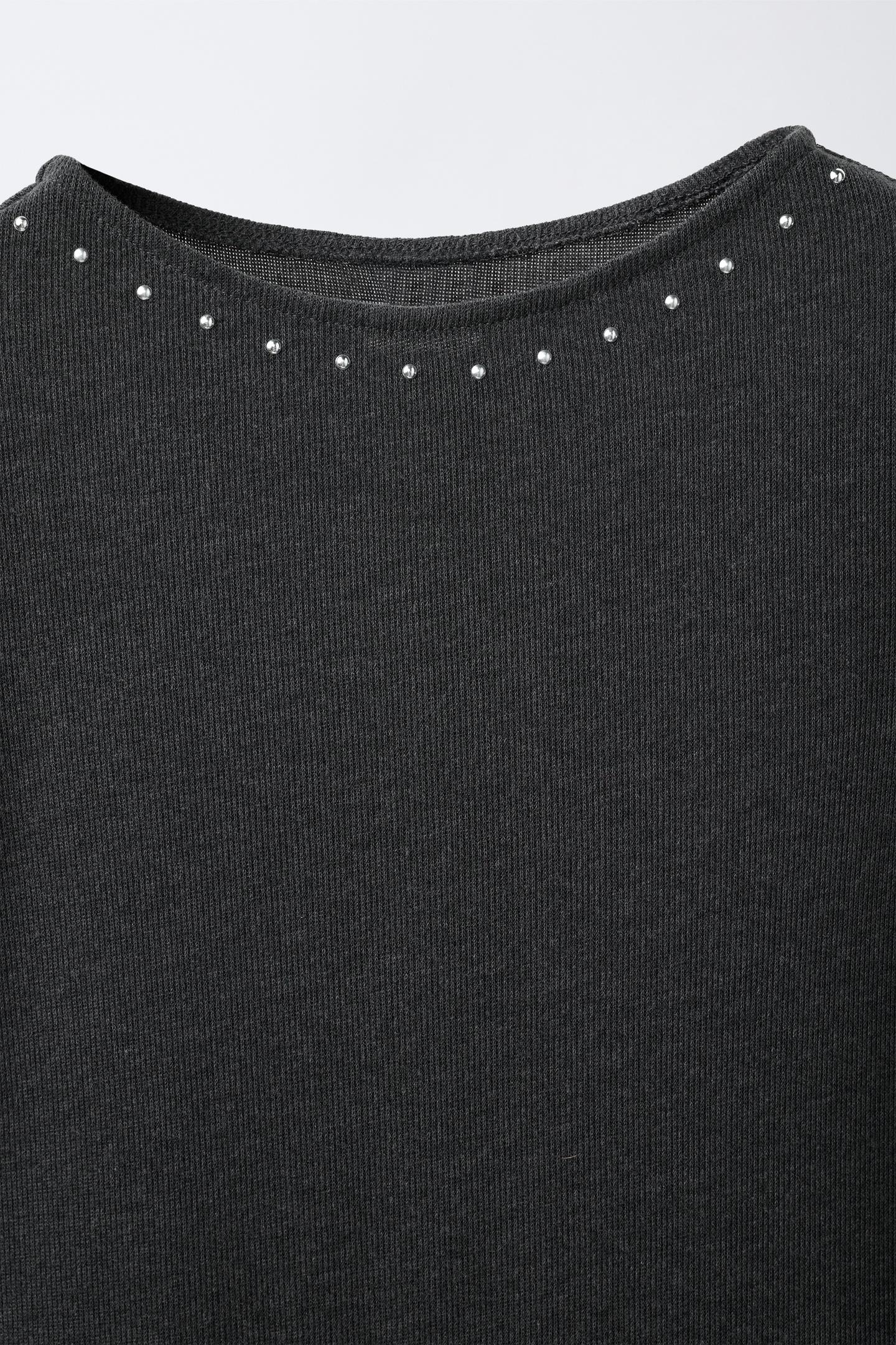 Детское платье Zara Studded Ruffle, цвет: Антрацитовый серый — фото 4