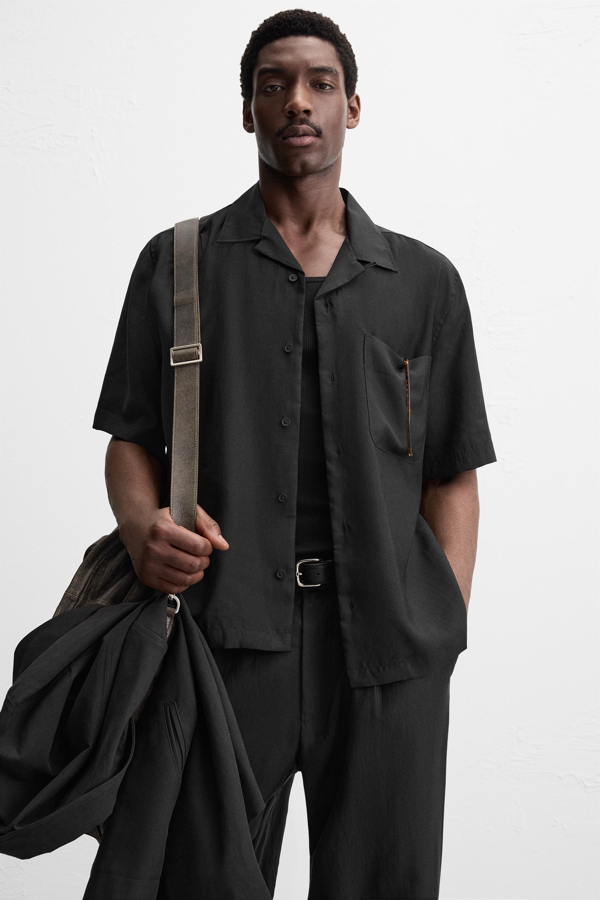 LIJA シャツ LYOCELL BLEND SHIRT - Black | ZARA United States