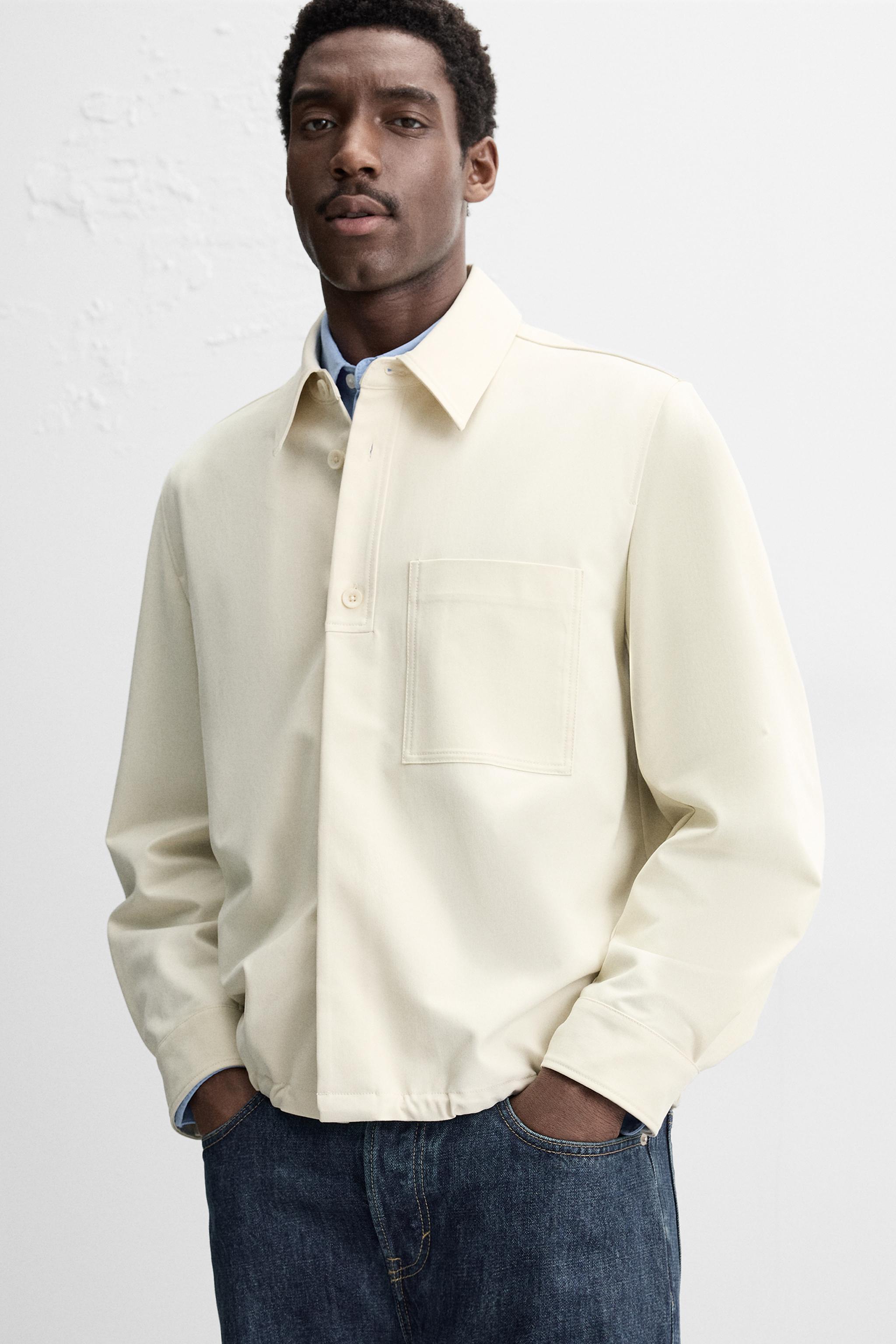 VISCOSE BLEND OVERSHIRT - Ecru | ZARA United States VISCOSE BLEND OVERSHIRT - Ecru | ZARA United States