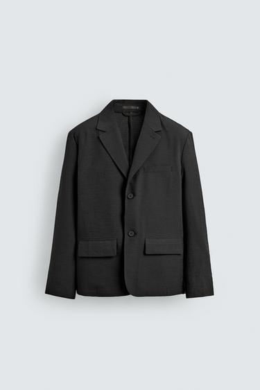 テクニカル リラックスフィット スーツブレザーブラックZaraのテクニカル リラックスフィット スーツブレザー - ブラック 