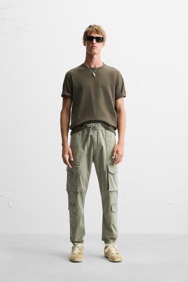 CARGO TROUSERS WITH POCKETS - Khaki by Zara - Image 0
