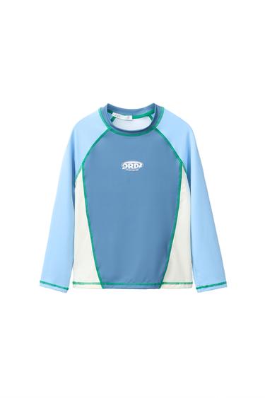 6-14 AÑOS/ CAMISETA BAÑO CONTRASTE LOGO - Azul de Zara