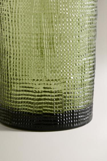RAISED DESIGN GLASS JUG - Green by Zara - Image 4