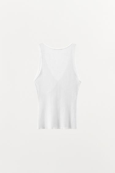 TOP EN POINTELLE BIMATIÈRE - Blanc de Zara - Image 4
