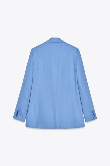 ZW COLLECTION LINEN BLEND BLAZER - Sky blue by Zara - Image 2