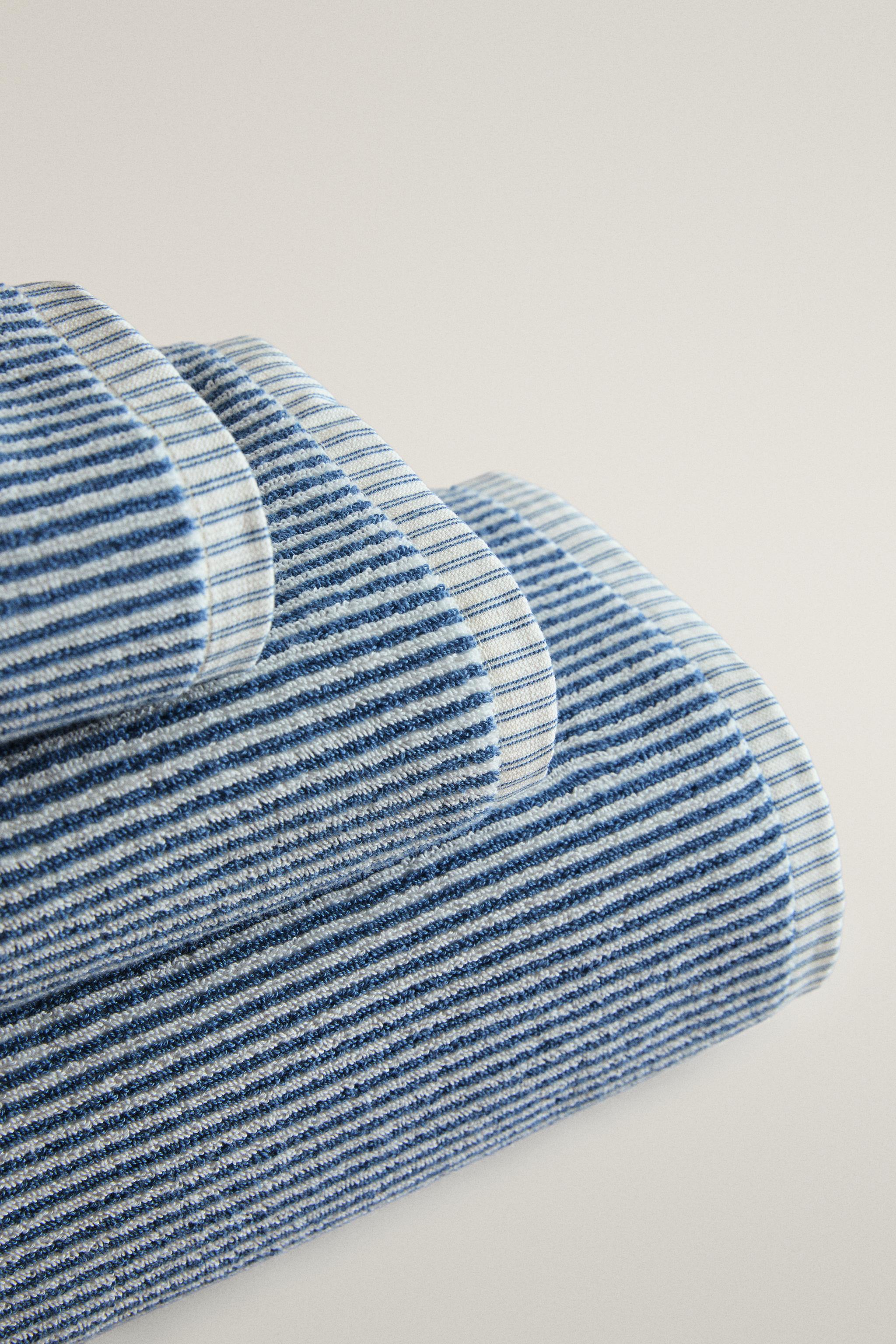 SERVIETTE DE BAIN COTON RAYÉE