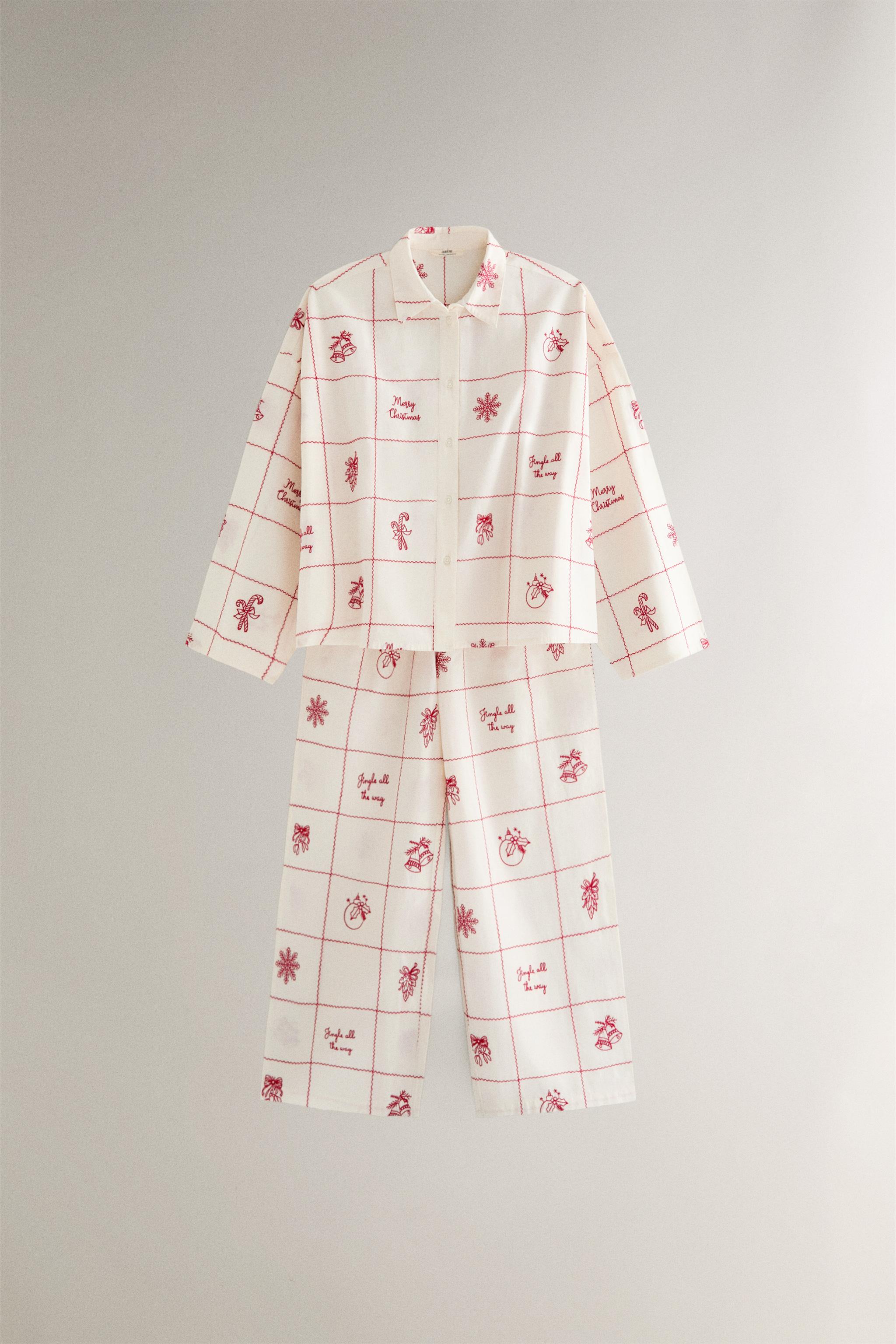 PANTALON À CARREAUX BRODÉS NOËL