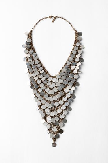 COLLAR BABERO PLACAS METÁLICAS - Plata de Zara