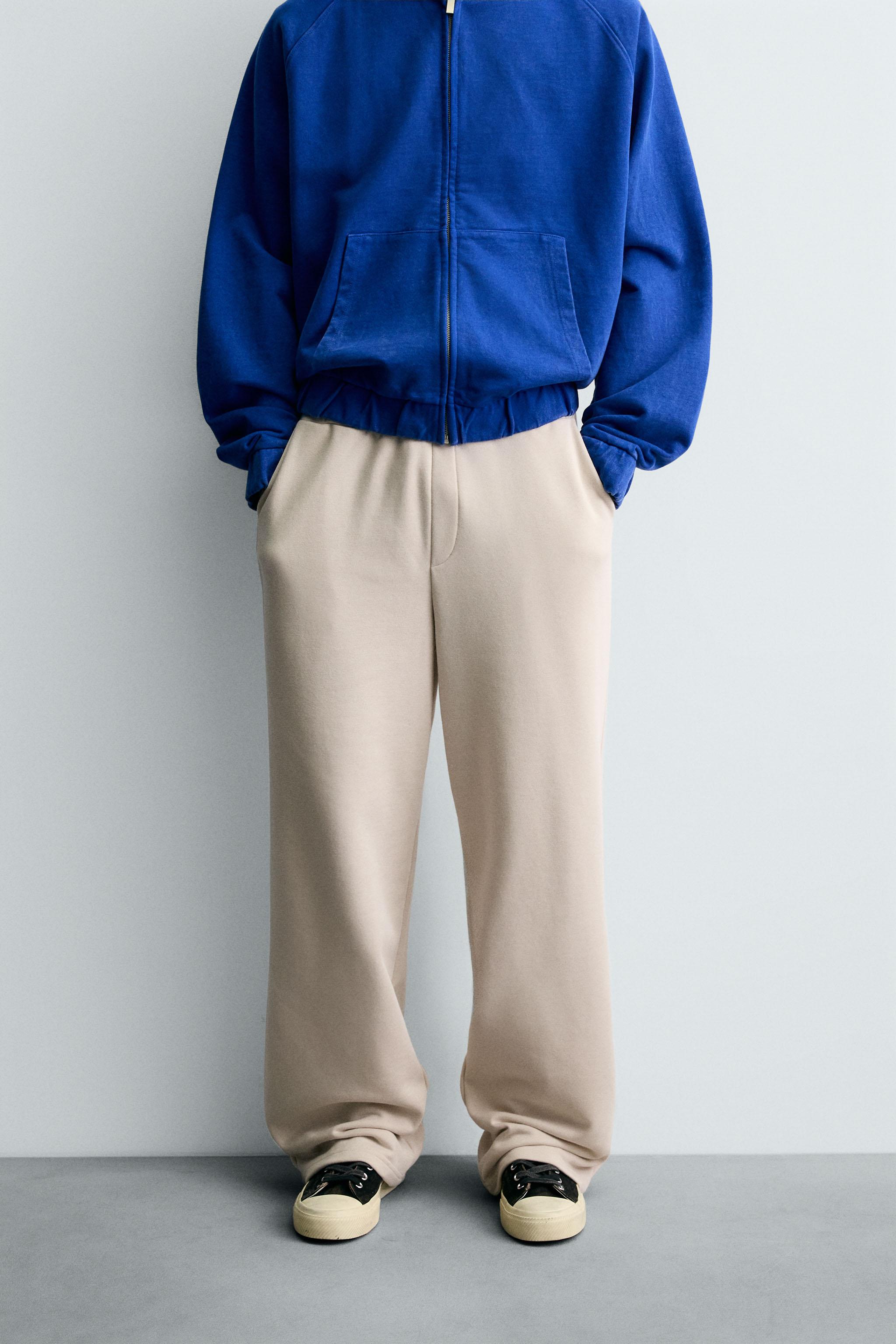ZARA MAN 春夏に最適 伸縮性抜群 スウェット デニム ジョガーパンツ L 