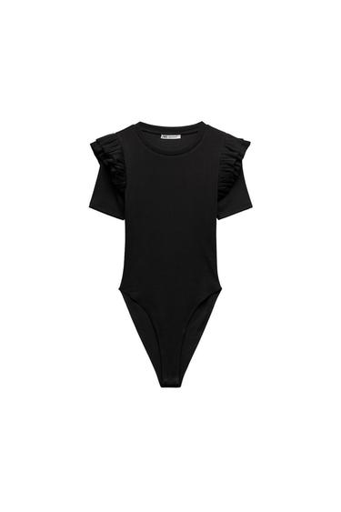 RUFFLED RIB BODYSUIT
