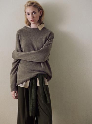 Jersey punto oversize 100% cashmere - marrón vigoré de Zara