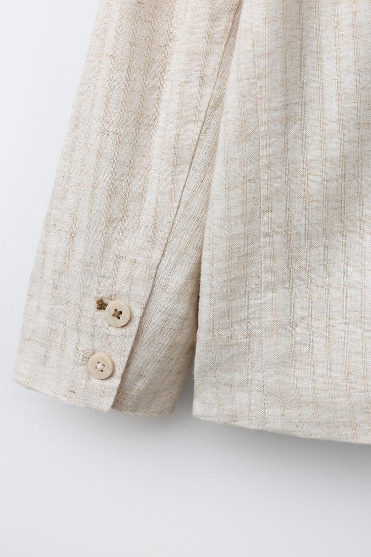 Blazer de mezcla de lino a rayas 4