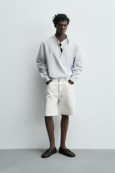 CREASED-EFFECT SHIRT - Sky blue by Zara