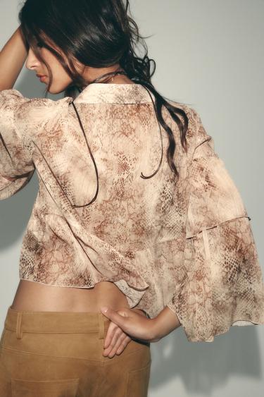 PRINTED SHIRT WITH METALLIC THREAD - Snake by Zara