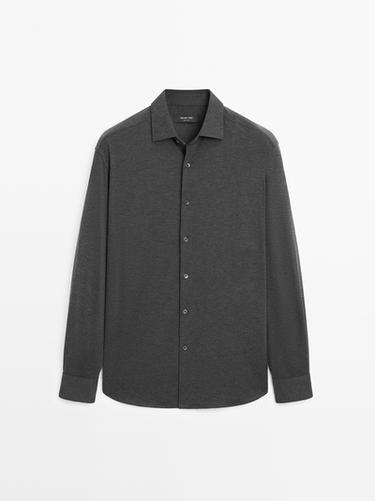 Camisa strech slim fit - Gris de Zara