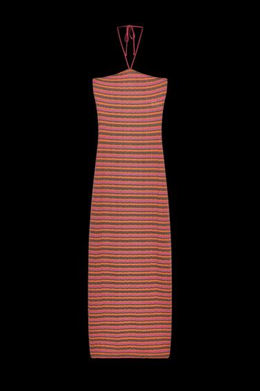 Zara STRIPED JACQUARD DRESS - Multicolored - Image 0