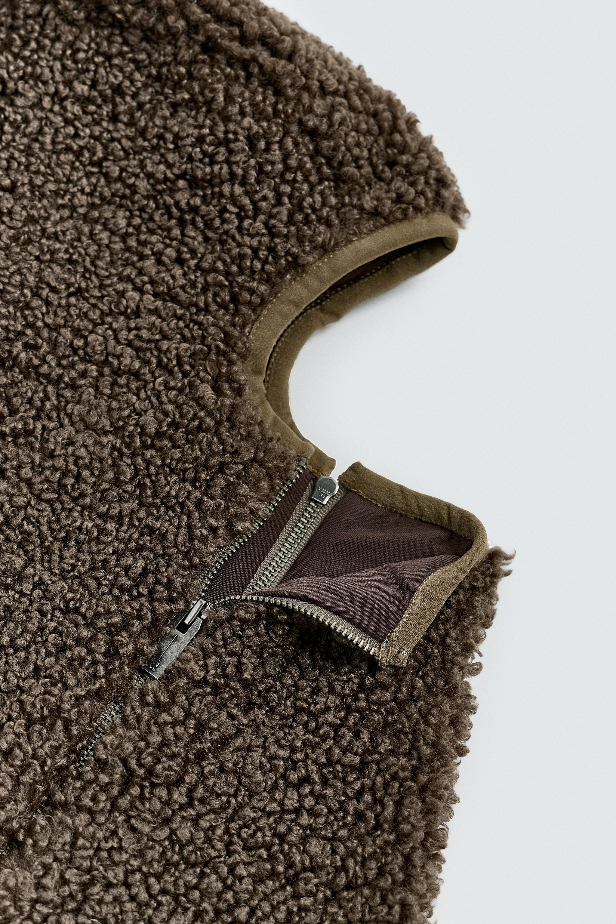 FAUX SHEARLING BALACLAVA X SR_A - Khaki | ZARA United States